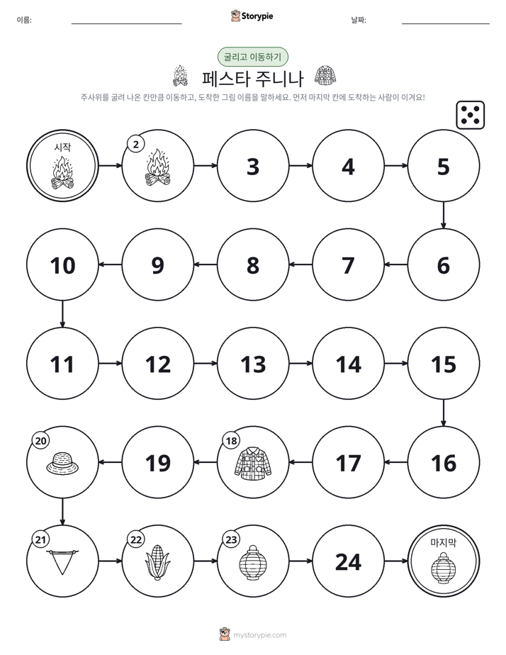 주사위 굴리고 이동하기 게임