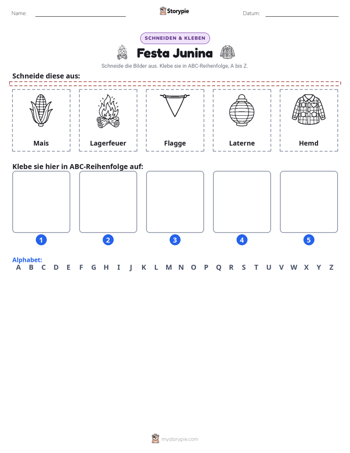 Schneiden & Einfügen Alphabet
