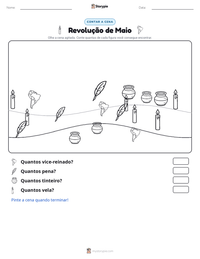 Prévia da folha de atividades imprimível Revolução de Maio