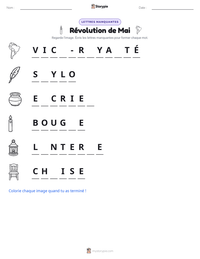 Aperçu de la feuille de travail imprimable Révolution de Mai