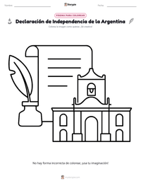 Vista previa de la hoja de trabajo imprimible de Declaración de Independencia de la Argentina