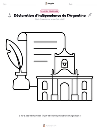 Aperçu de la feuille de travail imprimable Déclaration d'indépendance de l'Argentine