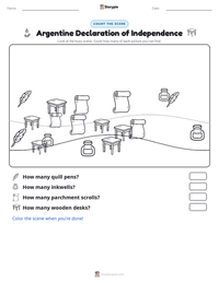 Argentine Declaration of Independence printable worksheet preview