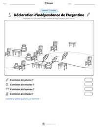 Aperçu de la feuille de travail imprimable Déclaration d'indépendance de l'Argentine