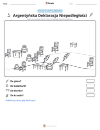 Podgląd drukowalnego arkusza ćwiczeń Argentyńska Deklaracja Niepodległości