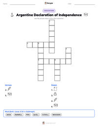 Argentine Declaration of Independence printable worksheet preview