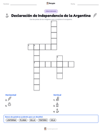 Vista previa de la hoja de trabajo imprimible de Declaración de Independencia de la Argentina
