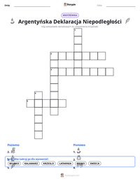 Podgląd drukowalnego arkusza ćwiczeń Argentyńska Deklaracja Niepodległości