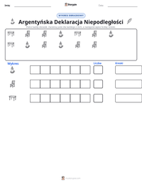 Podgląd drukowalnego arkusza ćwiczeń Argentyńska Deklaracja Niepodległości
