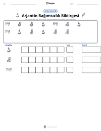 Arjantin Bağımsızlık Bildirgesi yazdırılabilir çalışma sayfası önizlemesi