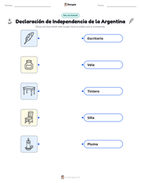 Vista previa de la hoja de trabajo imprimible de Declaración de Independencia de la Argentina