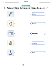 Podgląd drukowalnego arkusza ćwiczeń Argentyńska Deklaracja Niepodległości