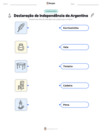 Prévia da folha de atividades imprimível Declaração de Independência da Argentina