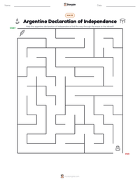 Argentine Declaration of Independence printable worksheet preview