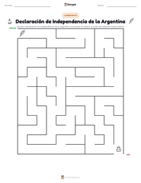 Vista previa de la hoja de trabajo imprimible de Declaración de Independencia de la Argentina
