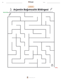 Arjantin Bağımsızlık Bildirgesi yazdırılabilir çalışma sayfası önizlemesi