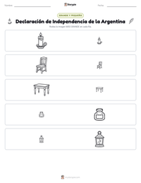 Vista previa de la hoja de trabajo imprimible de Declaración de Independencia de la Argentina