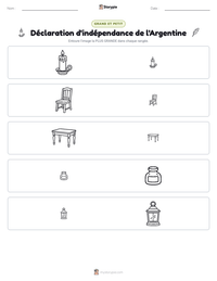 Aperçu de la feuille de travail imprimable Déclaration d'indépendance de l'Argentine
