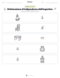 Anteprima della scheda stampabile di Dichiarazione di Indipendenza dell'Argentina