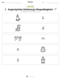 Podgląd drukowalnego arkusza ćwiczeń Argentyńska Deklaracja Niepodległości