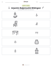 Arjantin Bağımsızlık Bildirgesi yazdırılabilir çalışma sayfası önizlemesi
