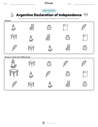 Argentine Declaration of Independence printable worksheet preview