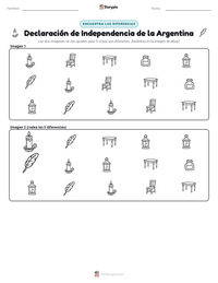 Vista previa de la hoja de trabajo imprimible de Declaración de Independencia de la Argentina