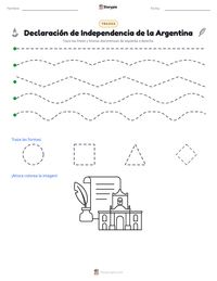 Vista previa de la hoja de trabajo imprimible de Declaración de Independencia de la Argentina