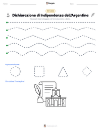 Anteprima della scheda stampabile di Dichiarazione di Indipendenza dell'Argentina