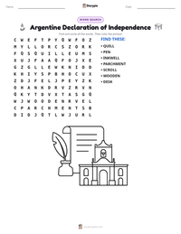 Argentine Declaration of Independence printable worksheet preview
