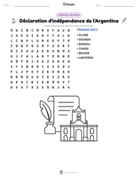 Aperçu de la feuille de travail imprimable Déclaration d'indépendance de l'Argentine
