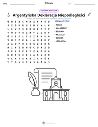 Podgląd drukowalnego arkusza ćwiczeń Argentyńska Deklaracja Niepodległości