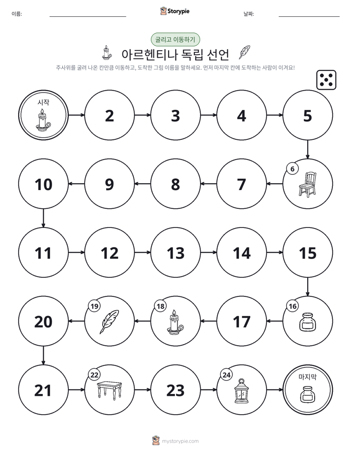 주사위 굴리고 이동하기 게임