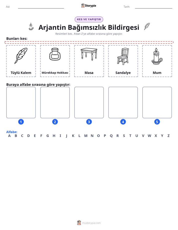 Kes & Yapıştır Alfabe