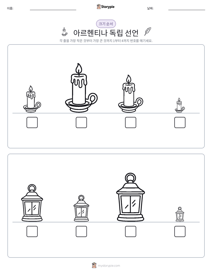 크기 순서