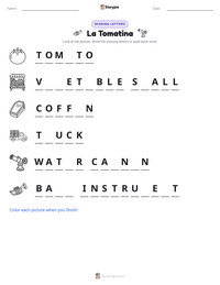La Tomatina printable worksheet preview