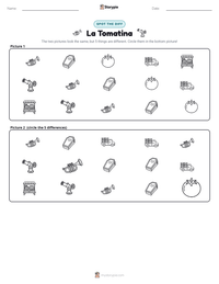 La Tomatina printable worksheet preview