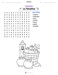La Tomatina printable worksheet preview