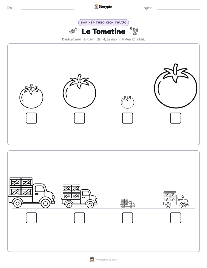 Thứ Tự Kích Thước