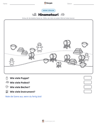 Hinamatsuri druckbare Arbeitsblatt Vorschau