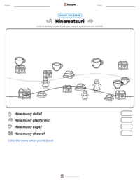 Hinamatsuri printable worksheet preview