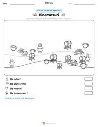 Podgląd drukowalnego arkusza ćwiczeń Hinamatsuri