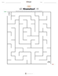 Hinamatsuri printable worksheet preview