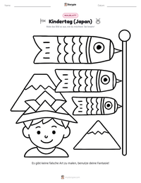 Kindertag (Japan) druckbare Arbeitsblatt Vorschau
