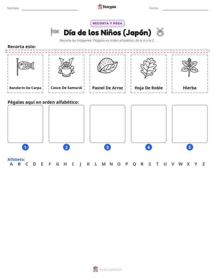 Cortar y Pegar el Alfabeto