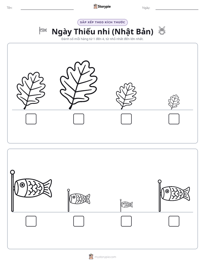 Thứ Tự Kích Thước