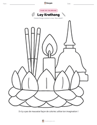 Aperçu de la feuille de travail imprimable Loy Krathong