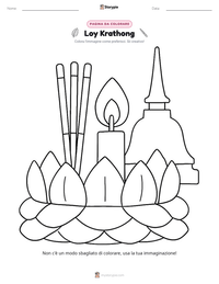 Anteprima della scheda stampabile di Loy Krathong