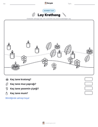 Loy Krathong yazdırılabilir çalışma sayfası önizlemesi