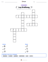 Loy Krathong printable worksheet preview